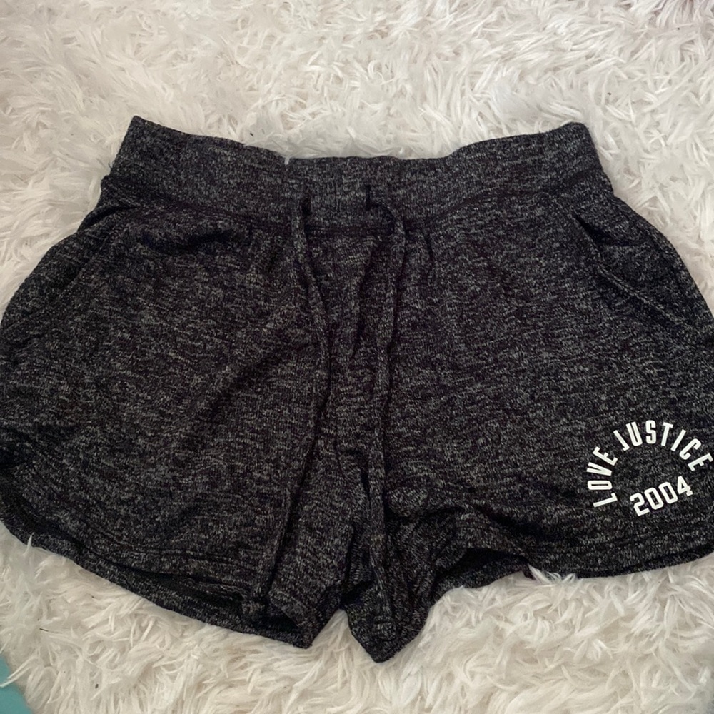 justice shorts. Size-kids medium/12. Color/dark Grey